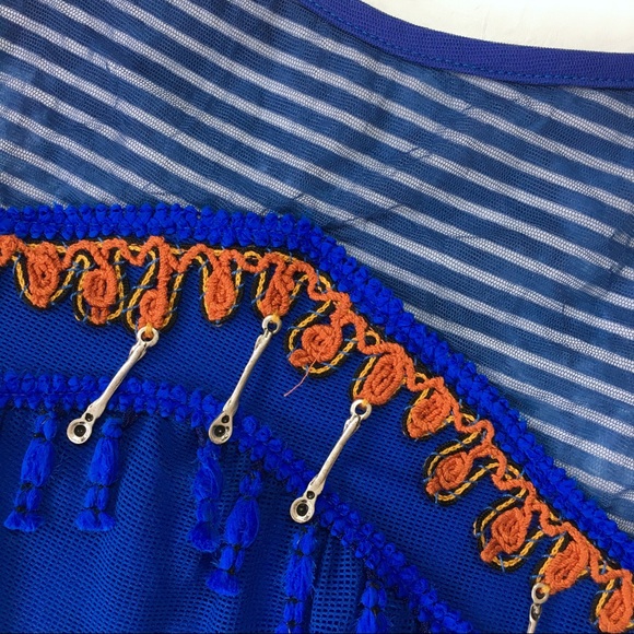 ❤️ SOLD ❤️ Save The Queen Dress Unique Mesh Bubble Hem Exotic Ethnic Boho Small - Picture 6 of 10